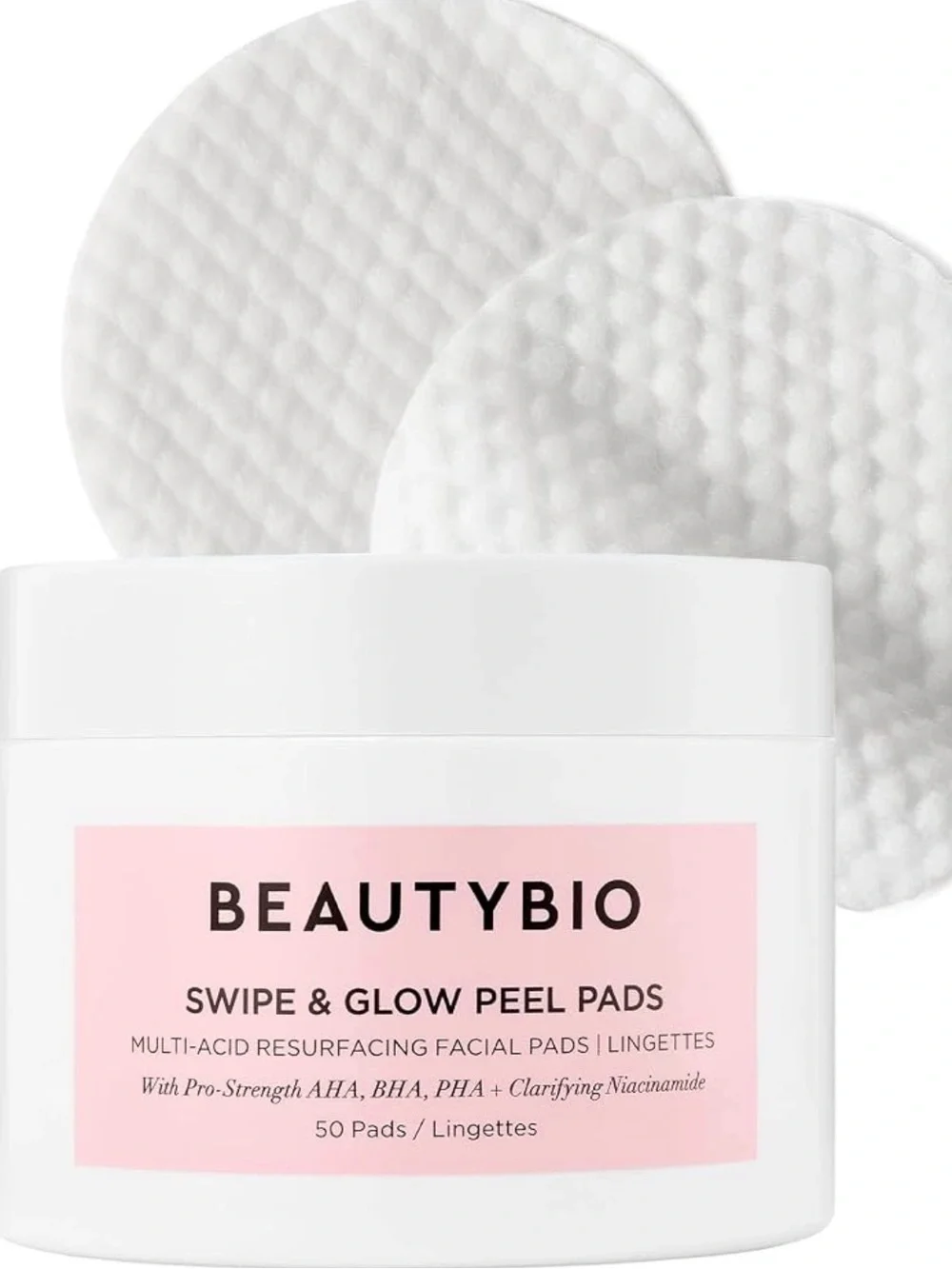 BeautyBio Swipe & Glow Peel Pads, Clarifying Resurfacing Multi-Acid Facial Pads
